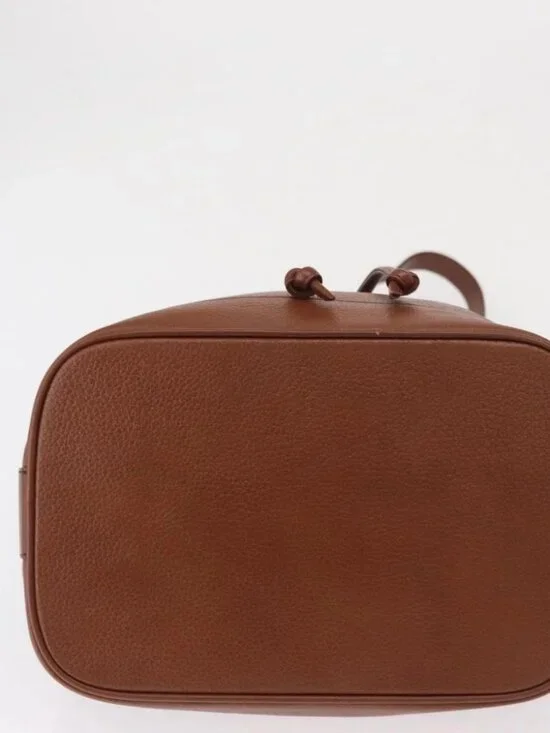 Burberrys Purse Shoulder Bag Leather Brown Gold Auth - Picture 7 of 15